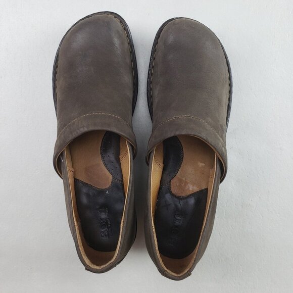 Born Toby Leather Clog Womens 9 Brown Slip On Comfort Heeled Casual Shoe - Picture 7 of 11